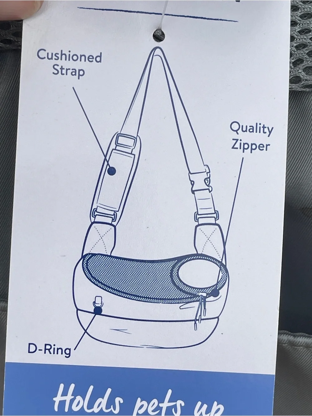 Top Paw Gray Sling Pet Carrier Crossbody Bag